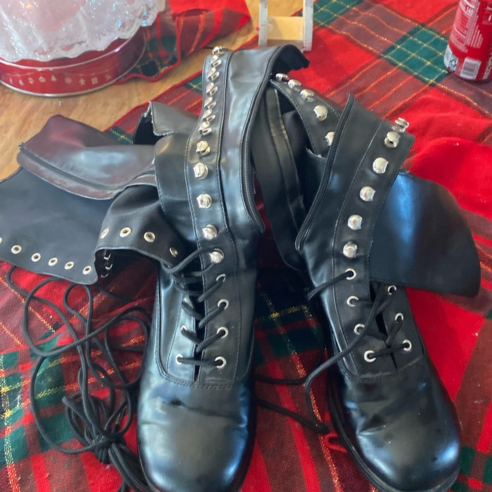 lace up knee high boots